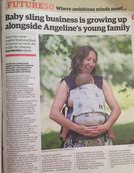 Baby sling business is growing up alongside Angeline's young family