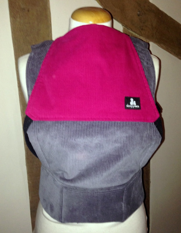 Comfy Cord in grey and hot pink Baby Carrier